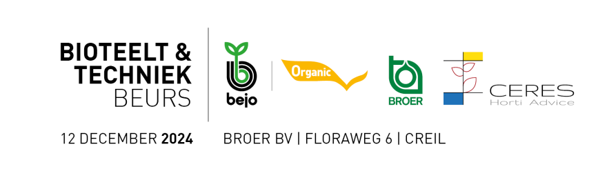 Logo BIOTEELT & TECHNIEKBEURS met datum en locatie